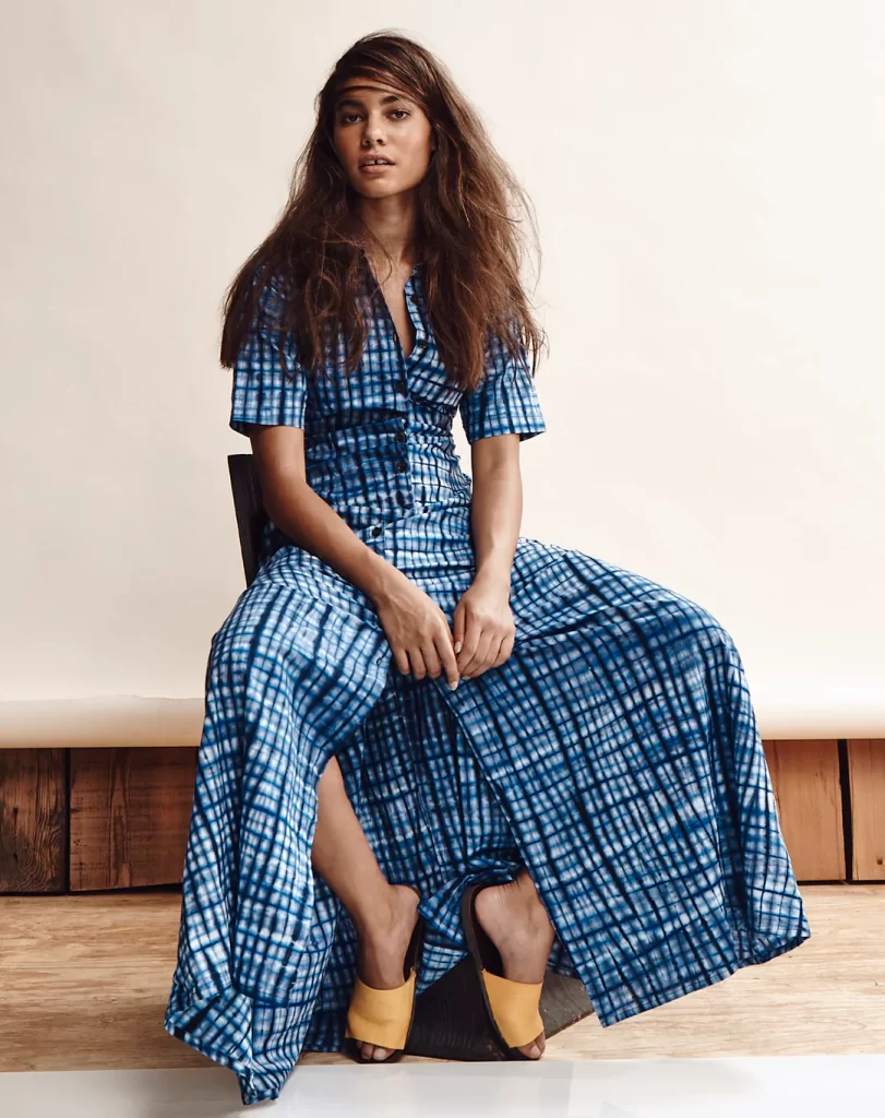 VESTIDO CAMISERO CORTO DE ALGODO╠üN