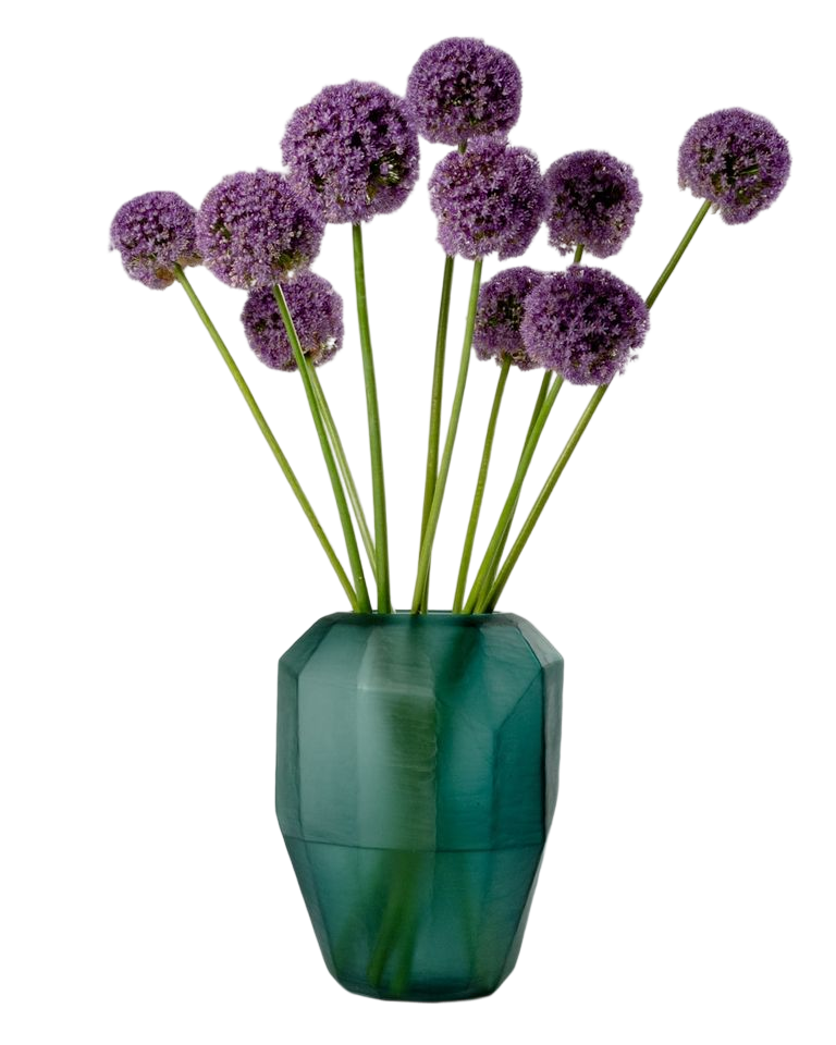 GEOMETRIC MATTE GREEN GLASS VASE