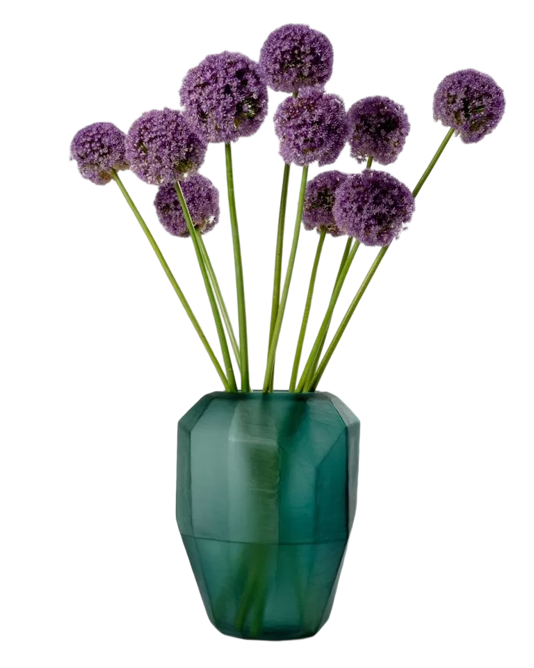 GEOMETRIC MATTE GREEN GLASS VASE