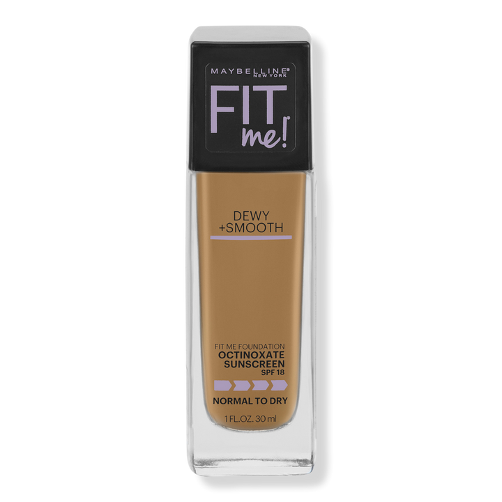Maybelline Fit Me Dewy + Smooth Foundation con SPF 18 hidrata y suaviza la textura de la piel. Naturalmente radiante e hidratante. Ideal para piel normal a seca. Bases de farmacia