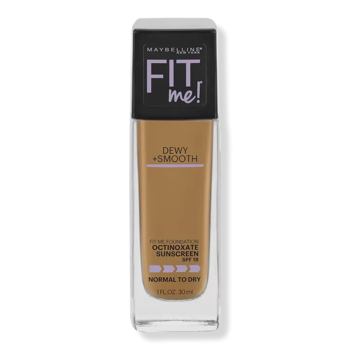 Maybelline Fit Me Dewy + Smooth Foundation con SPF 18 hidrata y suaviza la textura de la piel. Naturalmente radiante e hidratante. Ideal para piel normal a seca. Bases de farmacia