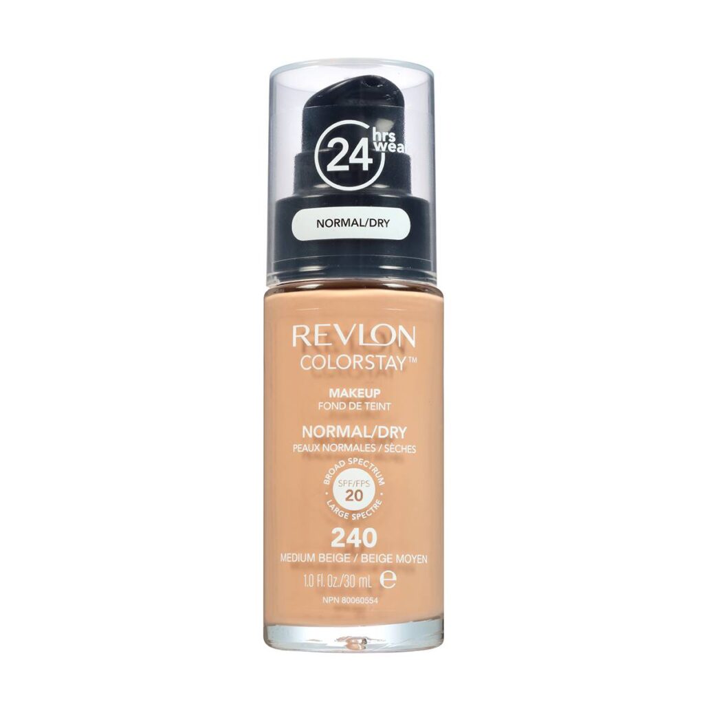 Revlon ColorStay Liquid Makeup ofrece un acabado natural impecable para pieles normales y secas. Cobertura edificable de media a completa que dura hasta 24 horas. Bases de farmacia