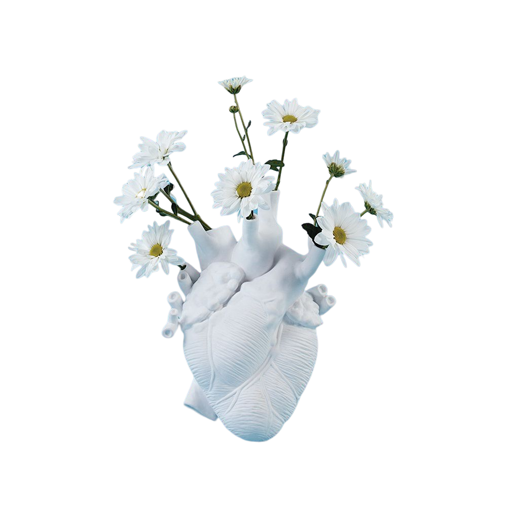 SELETTI Marcantonio Love In Bloom Porcelain Heart Vase