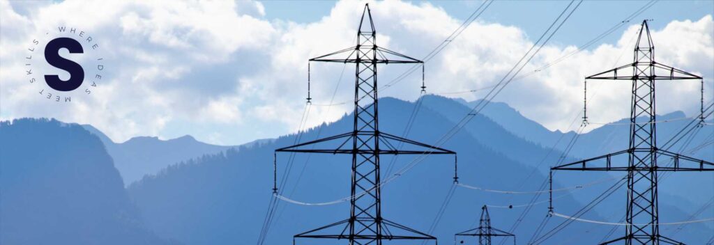 Imagen de paisaje con infraestructura eléctrica