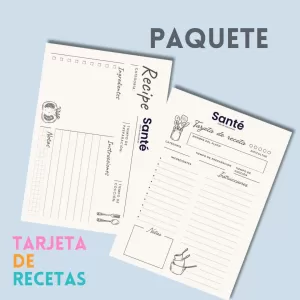 Paquete de tarjetas de receta