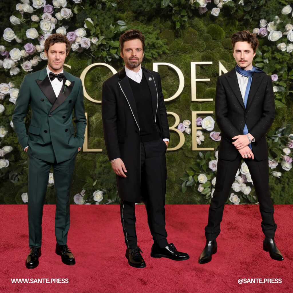 Look de Adam Brody, Look de Sebastian Stan, Look de Timothée Chalamet En los Globos de Oro 2025 - Golden Globes 2025