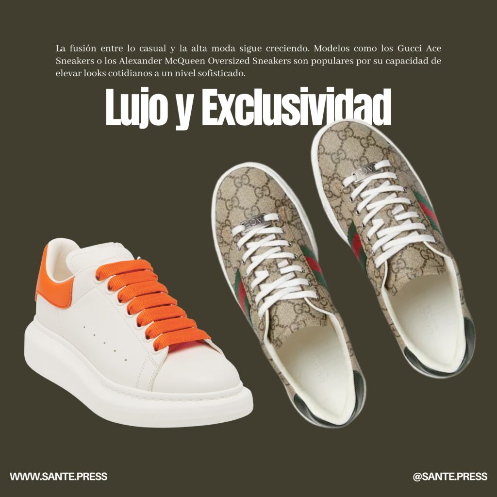 Zapatillas Gucci en una variedad de estilos y colores, destacando la marca de lujo en cada par. A collection of stylish Gucci sneakers displayed in various designs and colors, showcasing luxury footwear fashion. Tenis tendencia 2025. Trendy sneakers 2025.