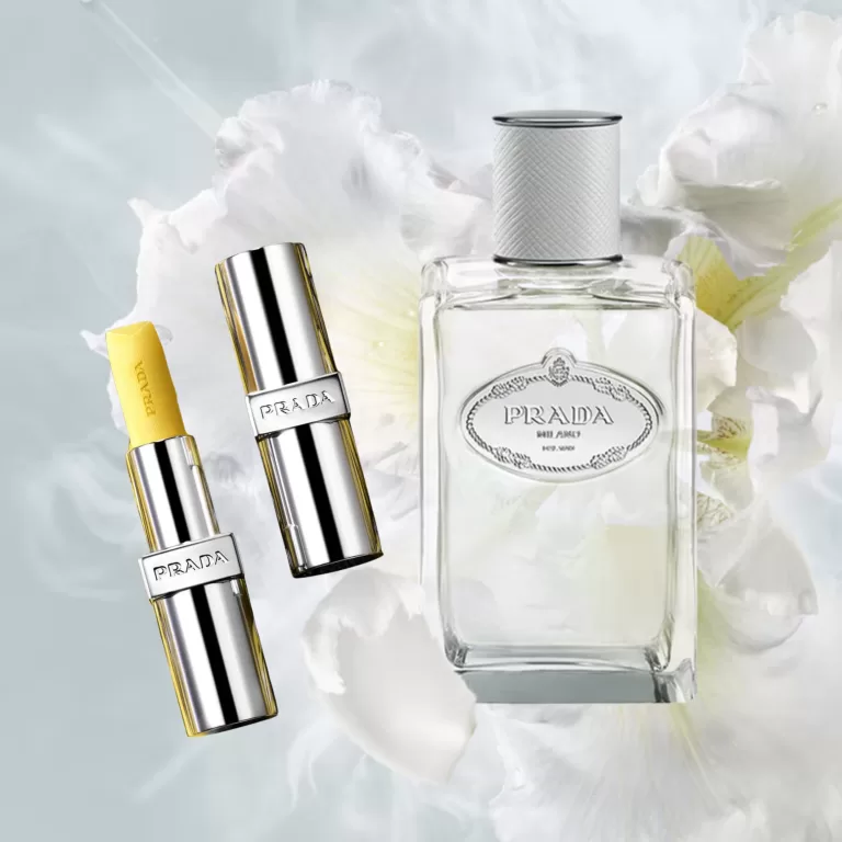 Rutina diaria con Prada Beauty labios y fragancia de lujo