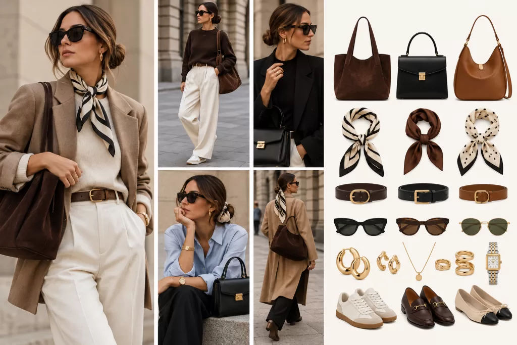 Collage de moda en tonos neutros 1