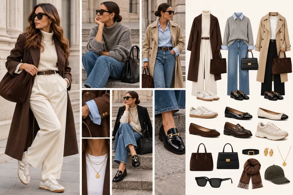 Collage editorial de moda otonal