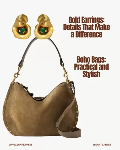 Boho bags made of suede or leather, featuring fringes and warm colors, blend practicality with elegance for any occasion.