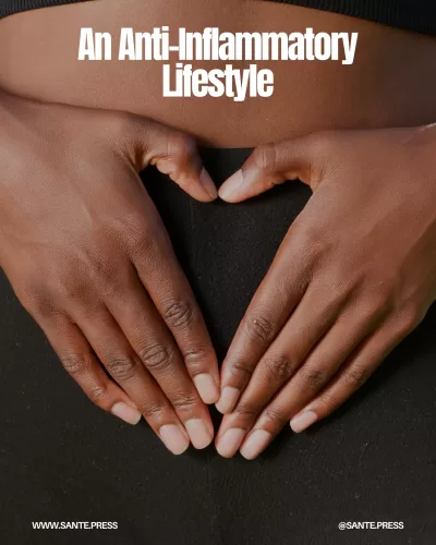 Infographic highlighting the importance of an anti-inflammatory diet, exercise, stress management, sleep, and vitamin D for wellness.