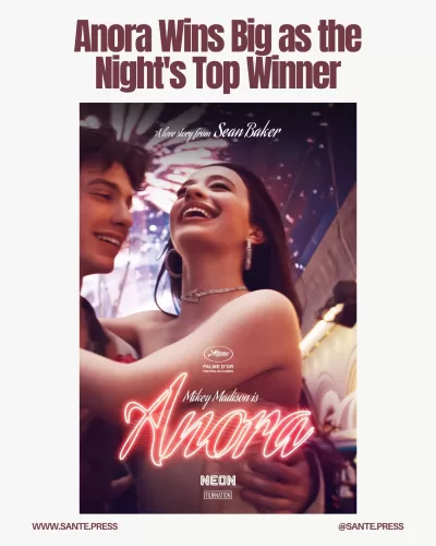 Anora won three major Oscars: Best Picture, Best Director (Sean Baker), and Best Original Screenplay, with Mikey Madison as Best Actress.