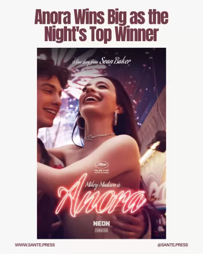 Anora won three major Oscars: Best Picture, Best Director (Sean Baker), and Best Original Screenplay, with Mikey Madison as Best Actress.