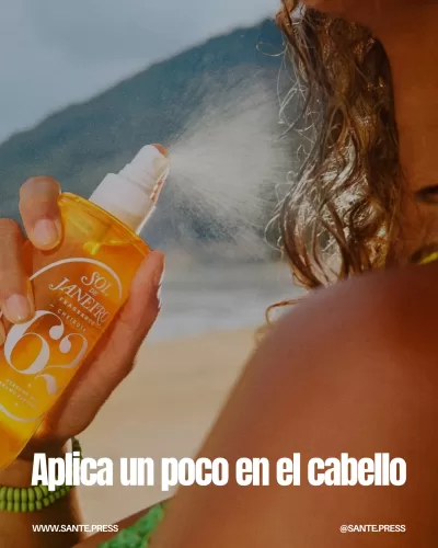 El cabello retiene el perfume más que la piel; rociar ligeramente permite que el aroma se libere durante el día.