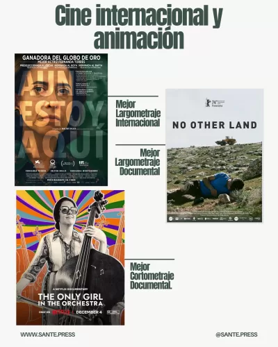 Brazil's "Aún estoy aquí" won Best International Feature, while Latvia's "Flow" impressed with its unique animation style.