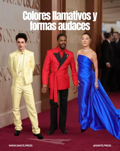 La alfombra roja brilló con colores vibrantes: Michelle Yeoh en azul, Coco Gauff en amarillo, y Timothée Chalamet en cuero amarillo.