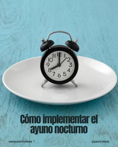 Imagen que ilustra la práctica de cenar ligero y nutritivo, y retrasar el desayuno con infusiones o café sin azúcar.
