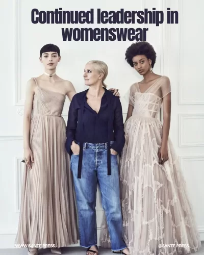 Anderson takes on the male role while Maria Grazia Chiuri leads the female creative direction, indicating a clear division of roles.