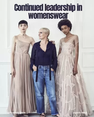 Anderson takes on the male role while Maria Grazia Chiuri leads the female creative direction, indicating a clear division of roles.