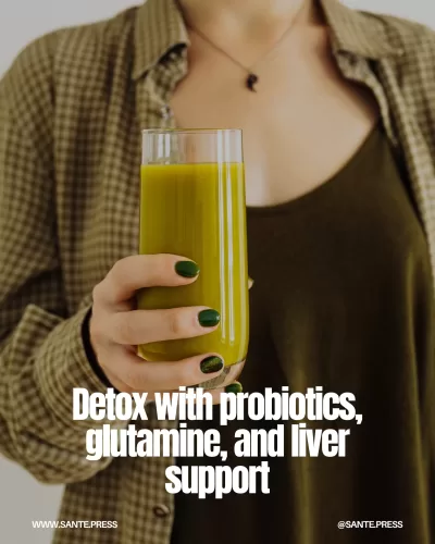 Intestinal health is vital for metabolism; probiotics balance gut flora, while glutamine and liver support enhance detoxification.