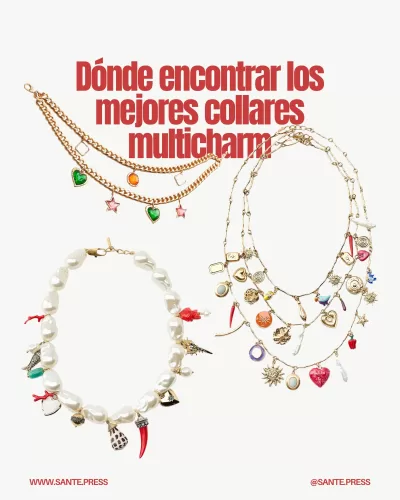 Collares multicharm de Zara, H&M y Singularu: variedad de estilos para complementar tus looks de primavera.