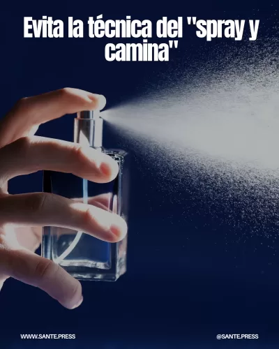 Aplicar perfume en puntos de pulso y ropa es más efectivo que rociar en el aire y caminar a través de la nube.