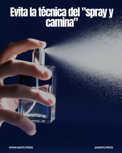 Aplicar perfume en puntos de pulso y ropa es más efectivo que rociar en el aire y caminar a través de la nube.