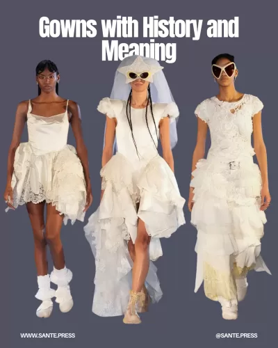 The finale featured models in vintage wedding and communion dresses, celebrating self-love and independence with a powerful kiss.