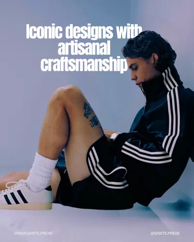 adidas A-TYPE collection features meticulously crafted pieces, including handmade Superstar shoes and premium cotton apparel.