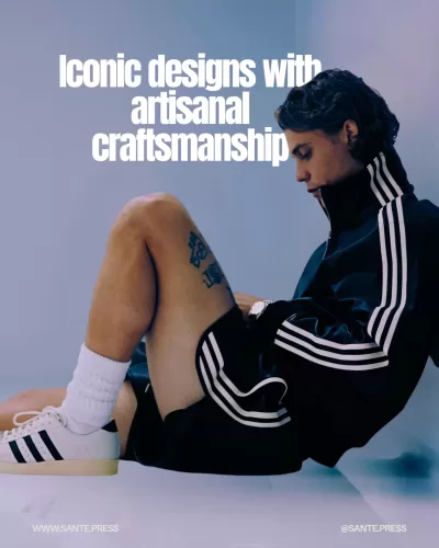 adidas A-TYPE collection features meticulously crafted pieces, including handmade Superstar shoes and premium cotton apparel.