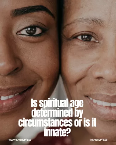 An illustration depicting the contrast between youthful spirit and innate maturity across different individuals, symbolizing identity.