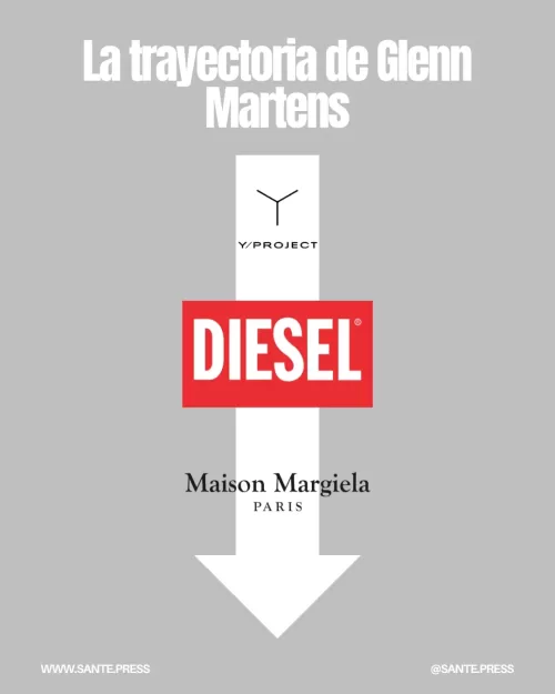 Martens, diseñador belga, destaca por su enfoque experimental en la moda y su dirección creativa en Diesel y Maison Margiela.
