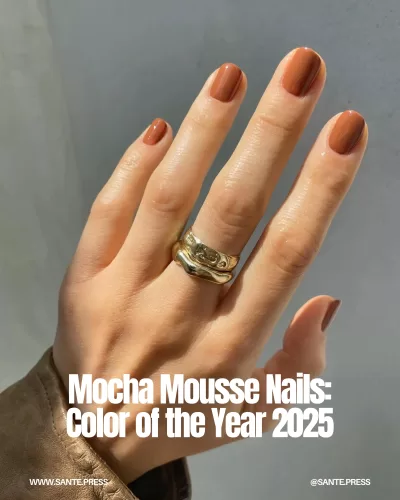 Mocha mousse nail polish, a versatile beige to deep brown shade, perfect for elegant, low-maintenance manicures.