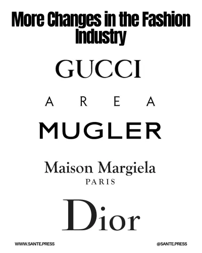 Recent creative shifts in fashion include Piotrek Panszczyk's exit from AREA and Casey Cadwallader's departure from Mugler.