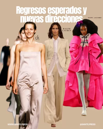 Colecciones de moda que reinventan el minimalismo, la elegancia atemporal y el dramatismo con influencias de los 90 y 2000.
