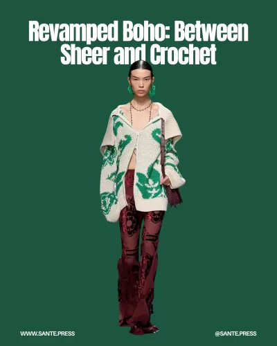 Boho-style pants featuring transparency and embroidery, embodying freedom and femininity for versatile, stylish looks.