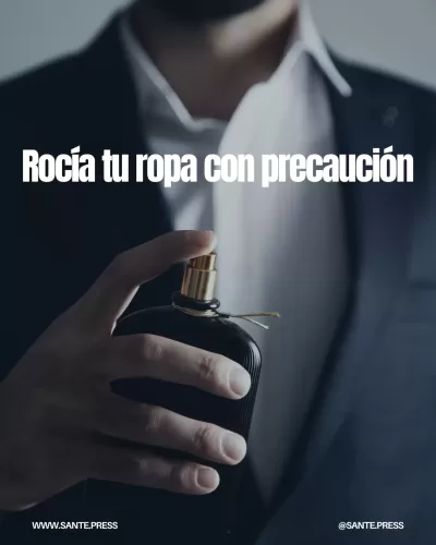 Aplicar perfume sobre la ropa prolonga su duración, pero cuidado con tejidos delicados como la seda que pueden mancharse.