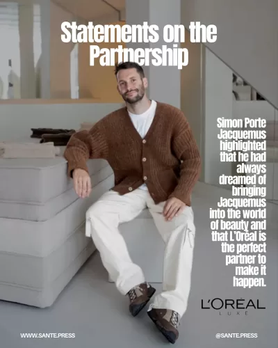 Simon Porte Jacquemus expresses excitement for his brand's evolution with L’Oréal, aiming to innovate in the luxury beauty sector.