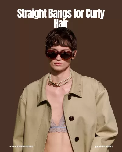 Curly hairstyle with straight bangs showcased on runways, proving chic for textured hair, as seen on celebrities like Miley Cyrus.