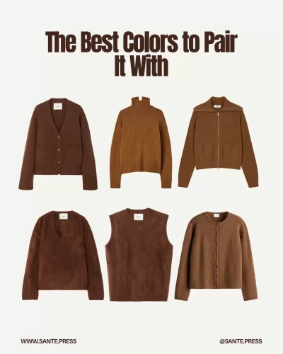 Winter 2025 chocolate sweater, featuring various designs and color pairings for a chic and modern appearance.