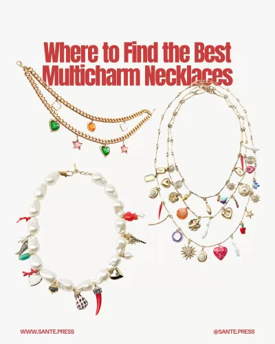 Fast fashion brands like Zara and H&M offer trendy multicharm necklaces for various styles and budgets this spring.